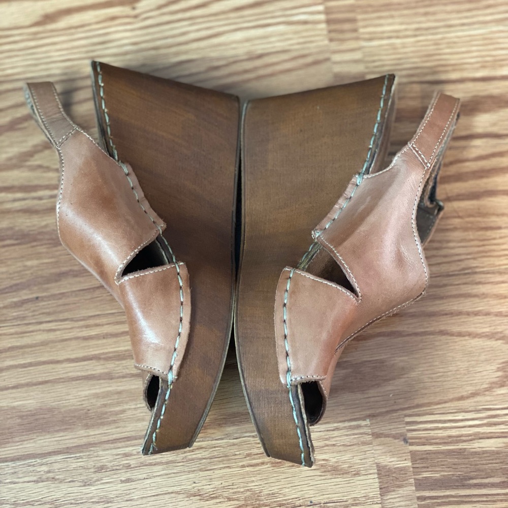 Spring Step Wedge Light Brown Heels - Picture 3 of 6